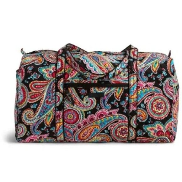 Vera Bradley Large Weekend Duffel Bag With Paisley Pattern - Picture 1 of 8